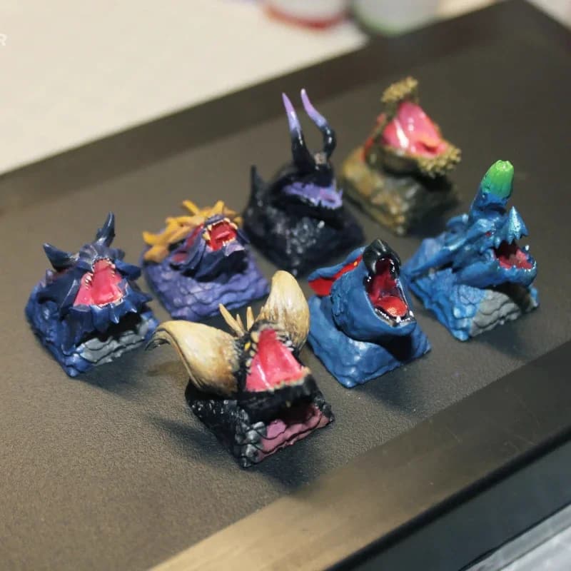 Anime Keycaps Monster Hunter tappi per chiavi in resina cappucci per tastiera meccanica accessori per copritasti artigianali personalizzati regalo copritasti coreani