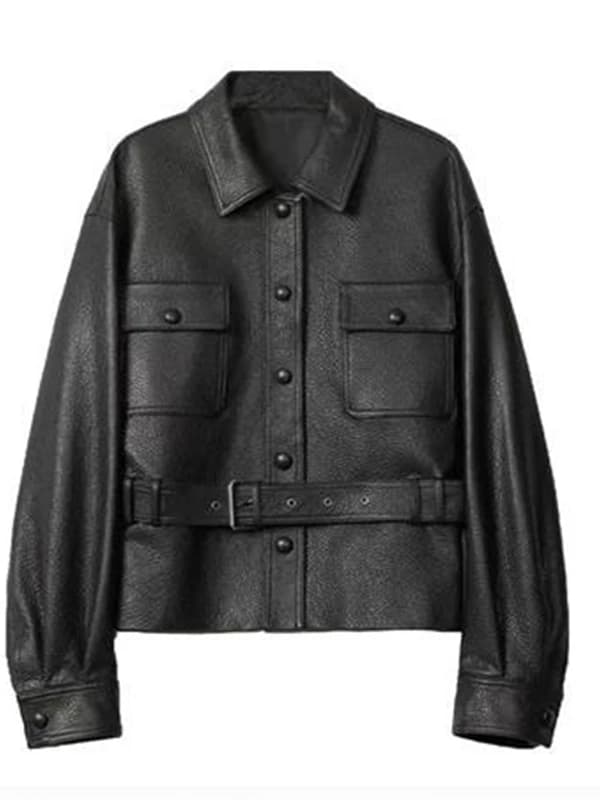 Elegante Giacca in Pelle da Donna Versatile, Nuovo Stile Primavera 2025, Cappotto alla Moda con Bottoni Decorativi, Stile Casual, Manica Lunga