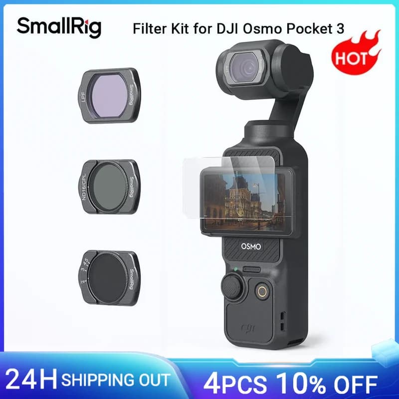 SmallRig Magnetic Filter Set for DJI Osmo Pocket 3, VND2-5, ND16/CPL filter, LPF filter and screen protection 4776