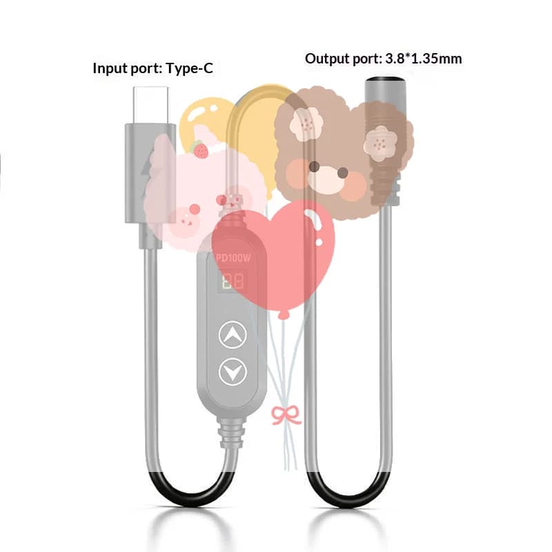 Type C To DC Power Boost Cable 5V/9V/12V/15V/20V Boost Line 8 Adapters USB C To DC Jack Connector Fast Charging For Wifi Router
