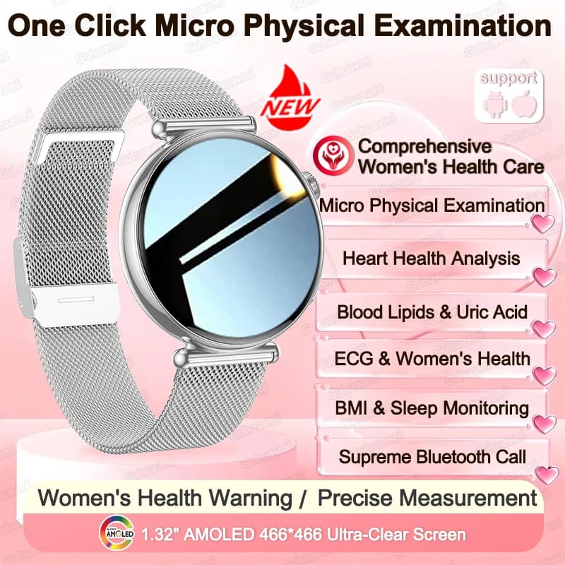 NEW Micro physical examination with one click SmartWatch for women Healthcare Smart ECG Heart Health Analysis Smart Watche