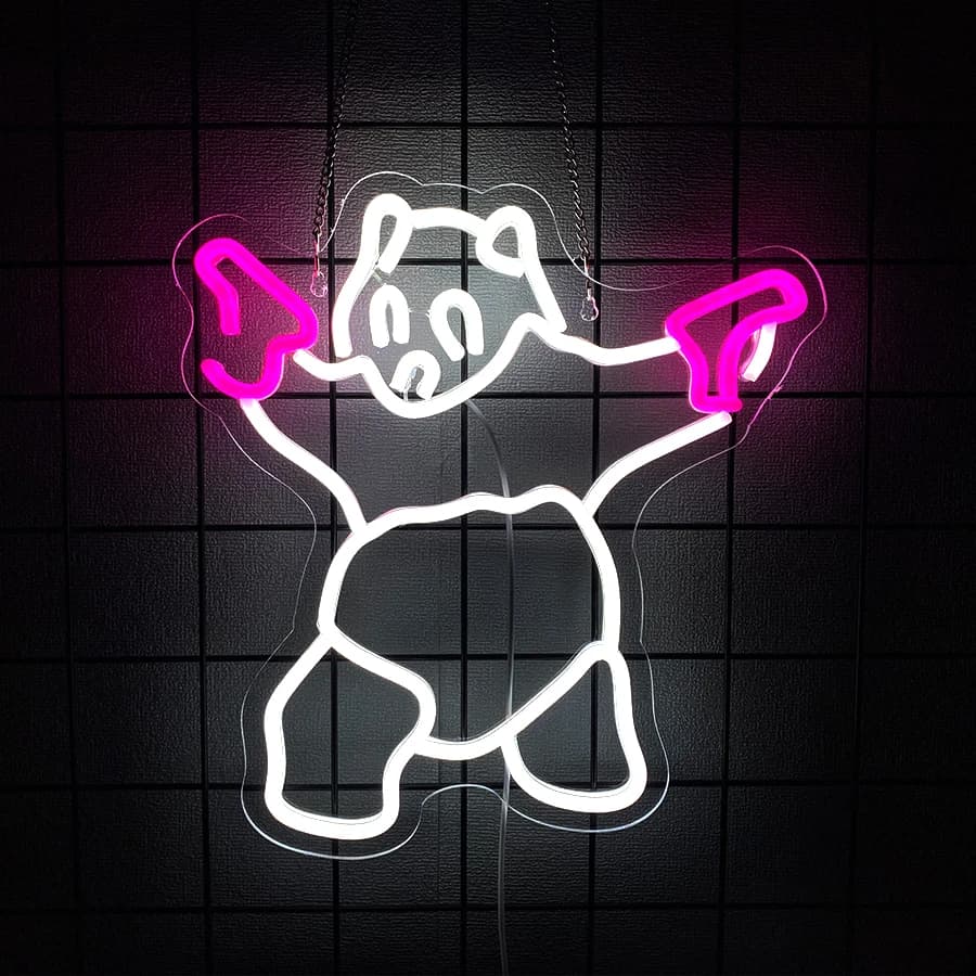 Insegna al neon a LED con panda, icona animale interessante, utilizzabile per camera da letto, sala giochi, bar, decorazione per la man cave, feste di compleanno, regalo di Natale.