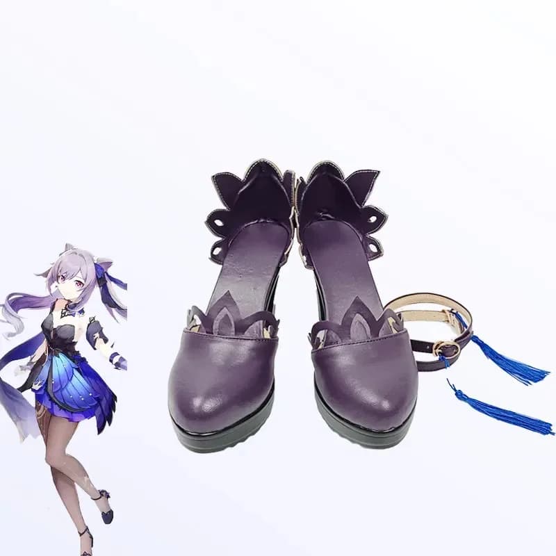 Gioco Genshin Impact Keqing Scarpe Cosplay Stivali da festa di carnevale Donne realizzate Halloween Customx;3,v'6.f;9,