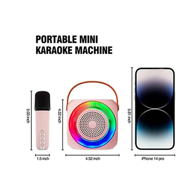 【lucky】 Macchina portatile con altoparlante per karaoke Bluetooth con 2 microfoni, adatta per regali di compleanno, feste in casa
