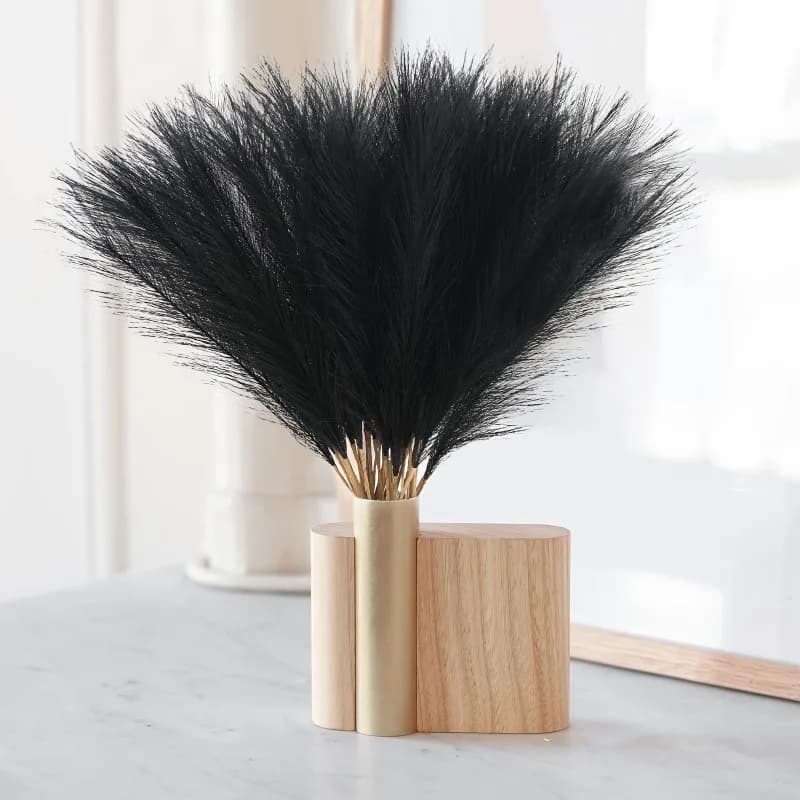 10 pcs/20 pcs Artificial Black Pampa Grass Soft Fin Boho Chic Decor Vase Filling Centerpieces Fidancy of Wedding Decoration
