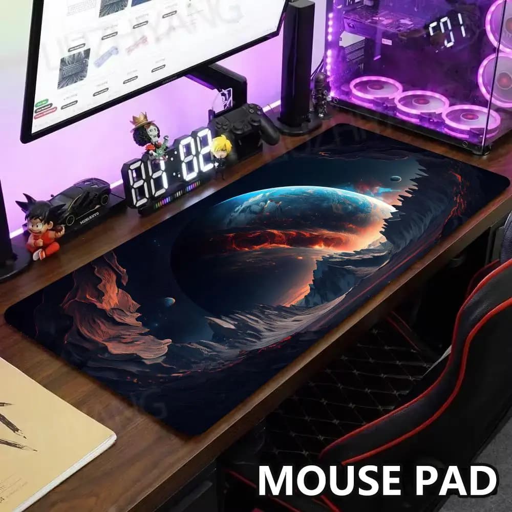 Mouse Mat with Space Interstellar Black Hole Large Anti-slip rubber mouse pad with thick edge for office games Durable desk Mats