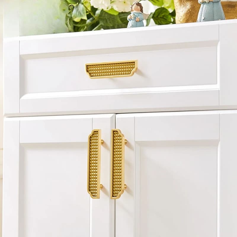 Maniglie e pomelli dorati per porte, pomelli per porte in ottone, maniglie per armadietti, pomelli per cassetti da cucina, accessori da cucina