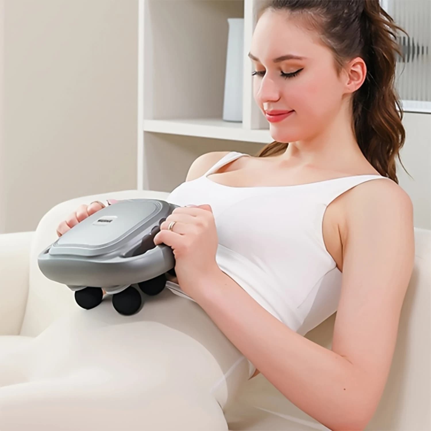 6-head LCD Stripper - Rechargeable high frequency vibration massager via USB for full body muscle relaxation, ideal for life and B