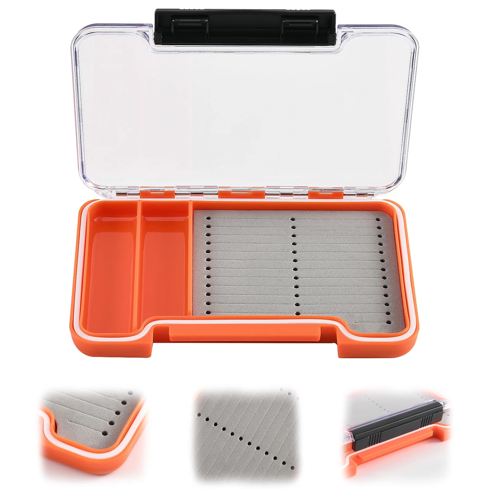 Fly fishing raincoats, double side container for baits, hooks and fishing wire