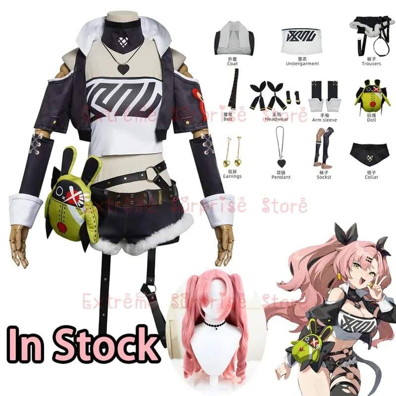 Formato europeo Disponibile Zenless Zone Zero Nicole Demara Costume Cosplay Outfit Dress ZZZ Demara COS Set completo Parrucca Niko Halloween