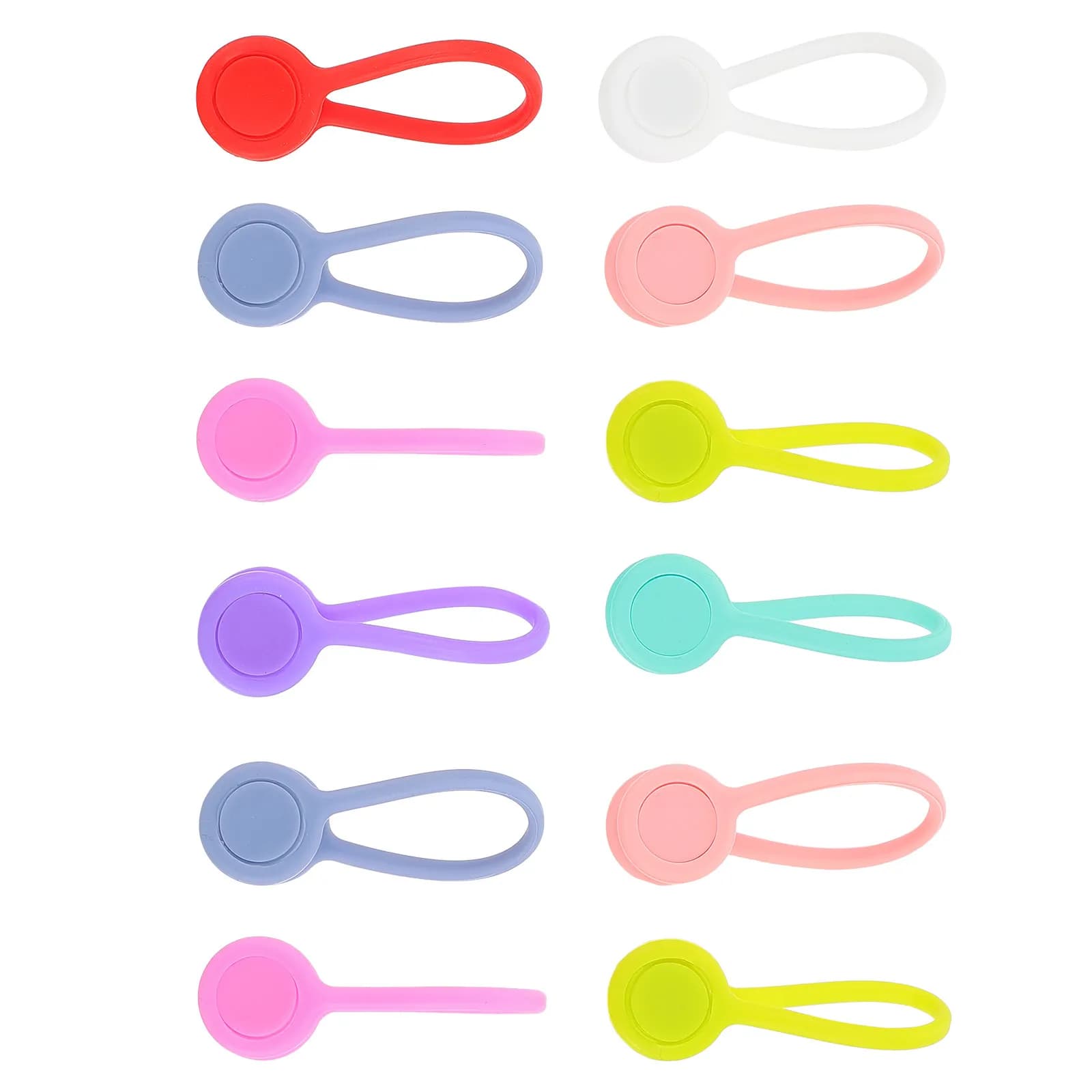 12 Pezzi Organizzatori per Cavi Magnetici, Fascette Colorate in Silicone Riutilizzabili per Cuffie, Cavi di Ricarica e USB