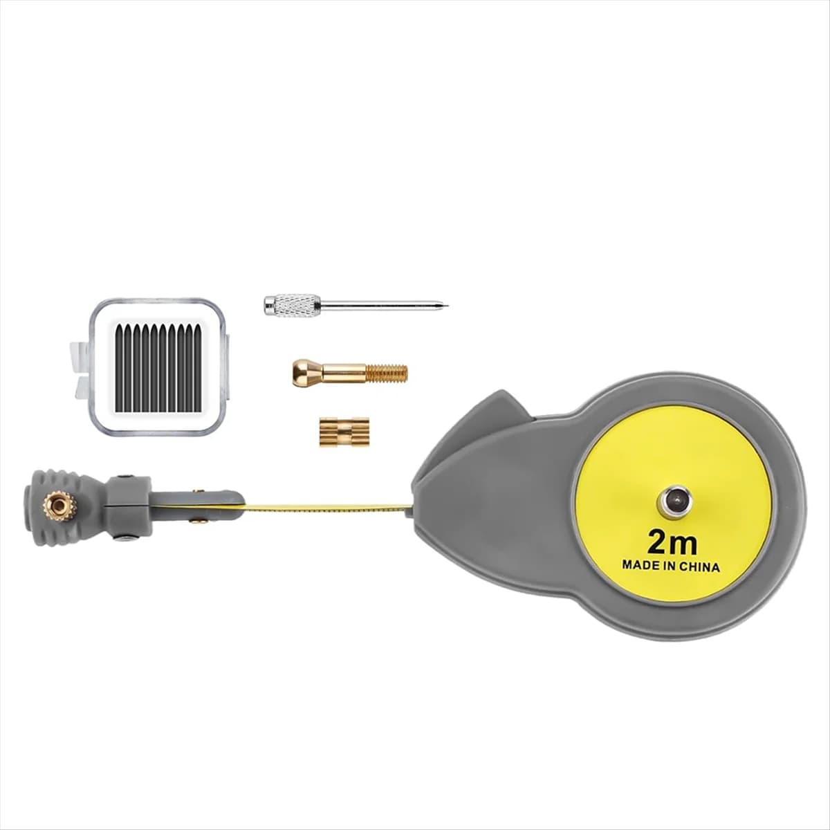 Metro a nastro rotante con 10 Pencil Leads strumento di disegno circolare retrattile per linee e archi 6.56ft misura Beam Comp