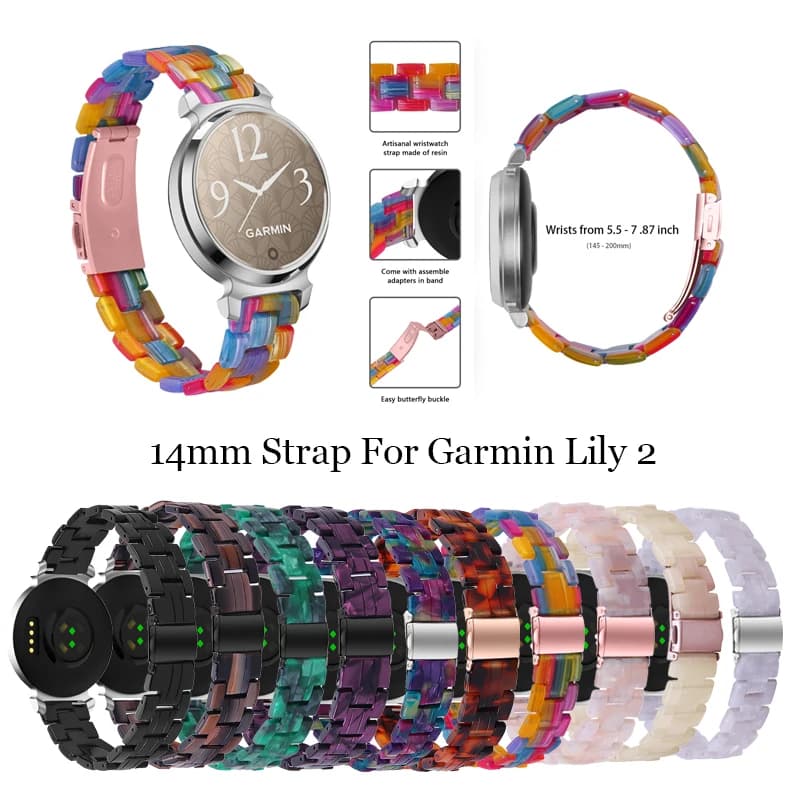 For Garmin Lily2 strap fast strap metal folding buckle men strap for Garmin Lily 2 14mm smart strap