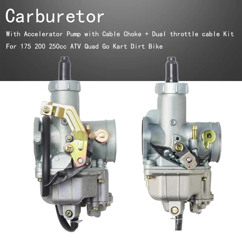 Carburatore PZ30 con pompa acceleratore con cavo starter + kit cavo doppio acceleratore per 175 200 250cc ATV Quad Go Kart Dirt Bike