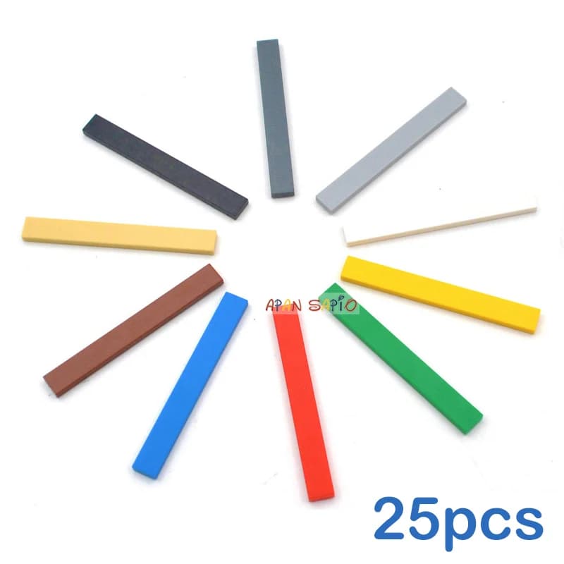 25pcs DIY Building Blocks Figure mattoni lisci 1x8 10 colori giocattoli educativi creativi per bambini dimensioni compatibili con 4162