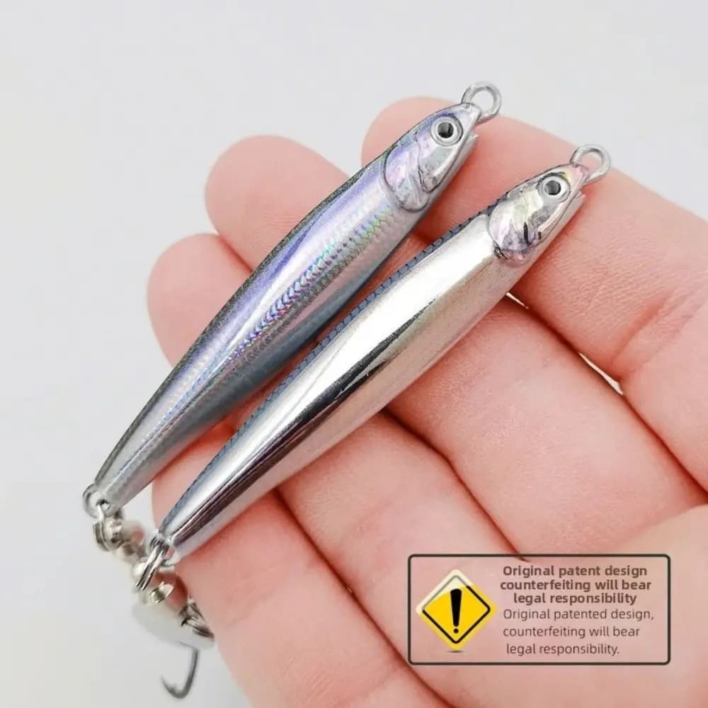 40g Peso eal Pesce Esca biomimetica Peso 60g Design biomimetico Anchovy Metal Jigs Modello coda di capelli Materiale metallico