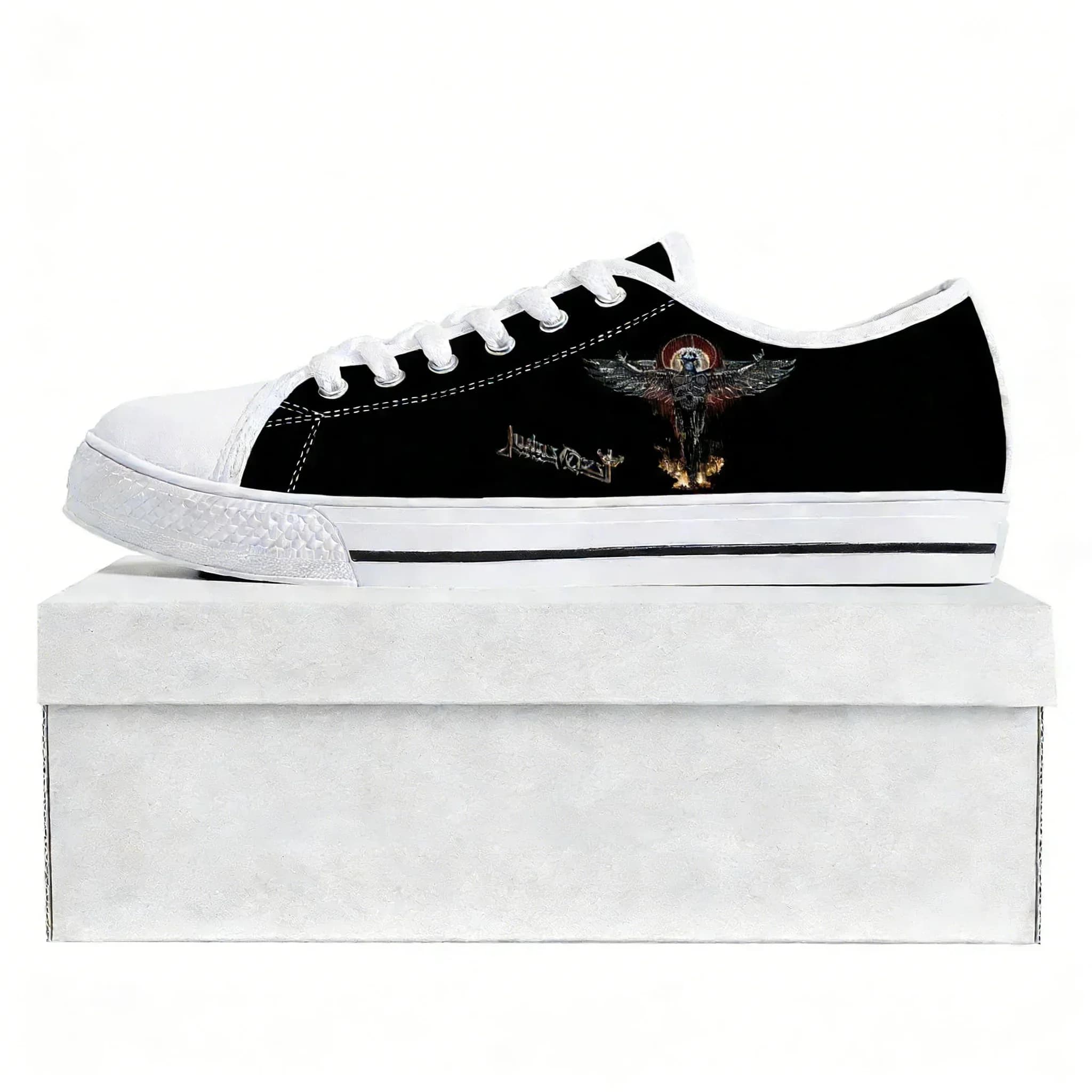 Judas Priest Heavy Metal Rock Band Low Top High Quality Sneakers Mens Womens Canvas Sneaker Couple Shoes Custom Shoe