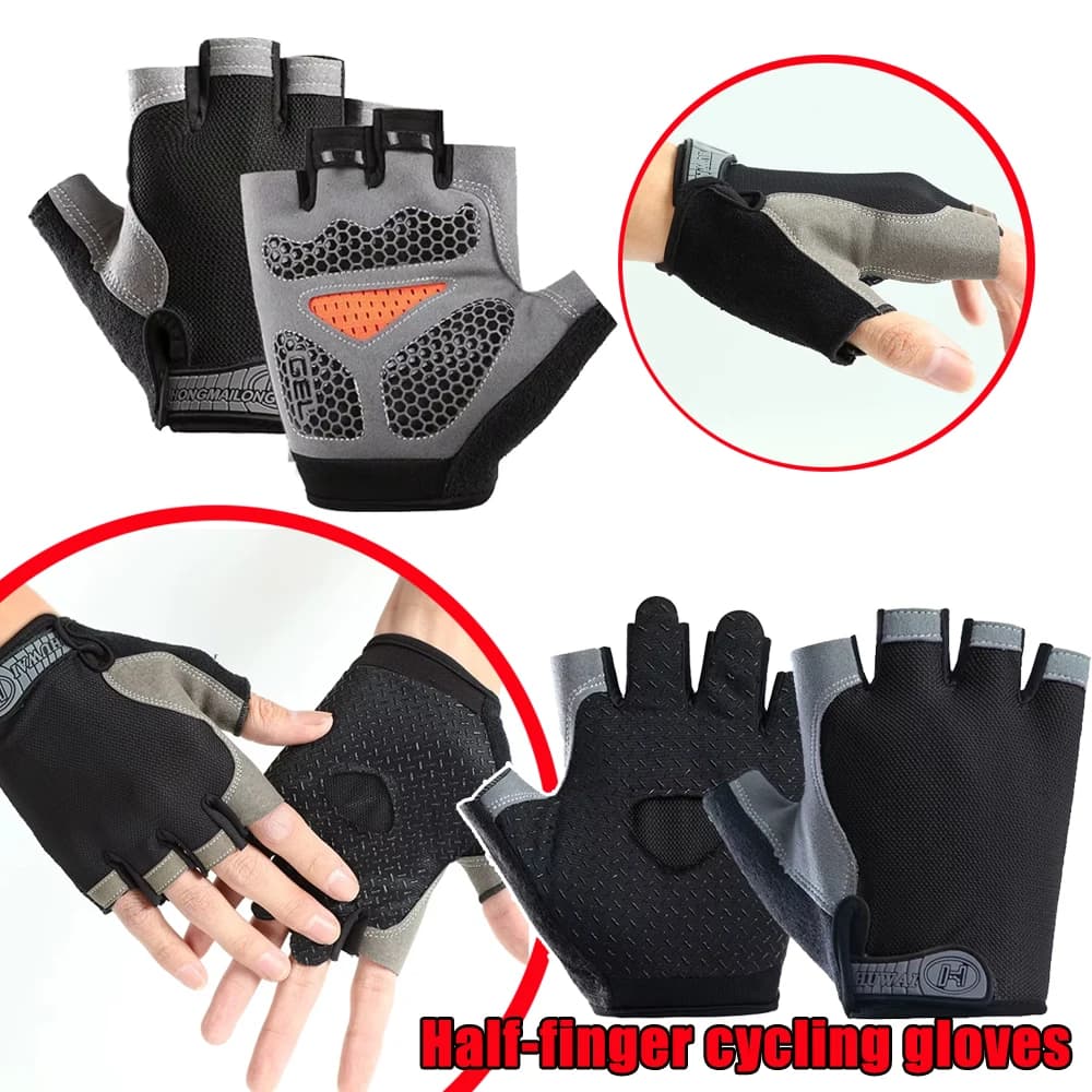 Men's and Women's Bicycle Gloves, Anti-slip, Breathable, Estivi, Senza Dita, per Bicicletta, Sport, Palestra, Allenamento