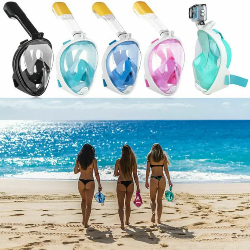 Maschera da sub per bambini e adulti, maschera da snorkeling a pieno facciale, respiratore Sanbao asciutto, antiappannamento, attrezzatura per il nuoto