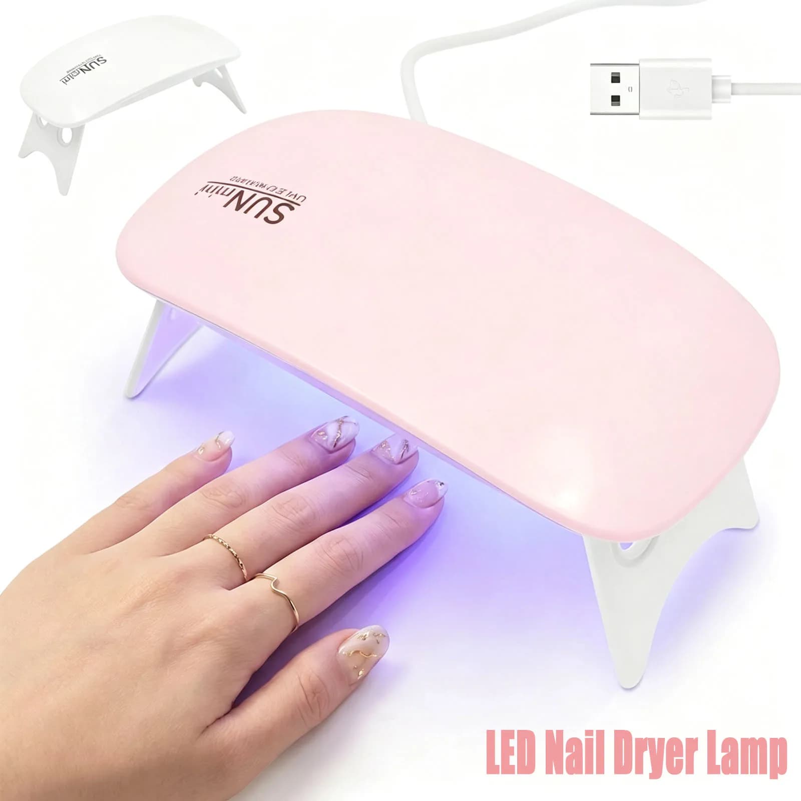 Mini Lampada Asciuga Unghie LED 6W UV Portatile per Smalto Gel, Accessori per Nail Art