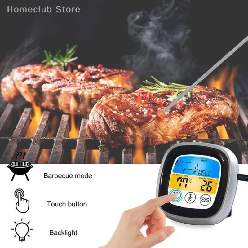 1 piece digital touch thermometer with meat steak probe waterproof stainless steel cooking oven barbecue kitchen temperature