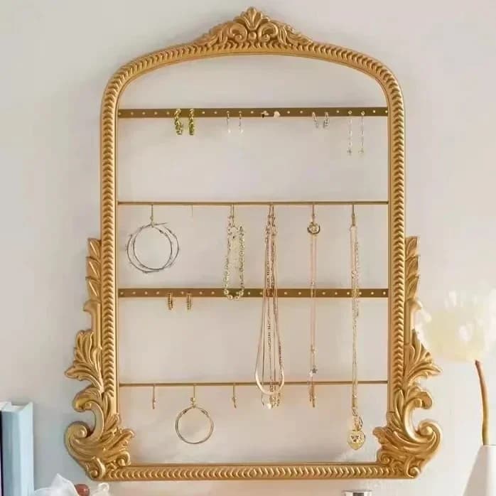 French retro carved bathroom mirror home retro porch fireplace, European style, bedroom vanity mirror