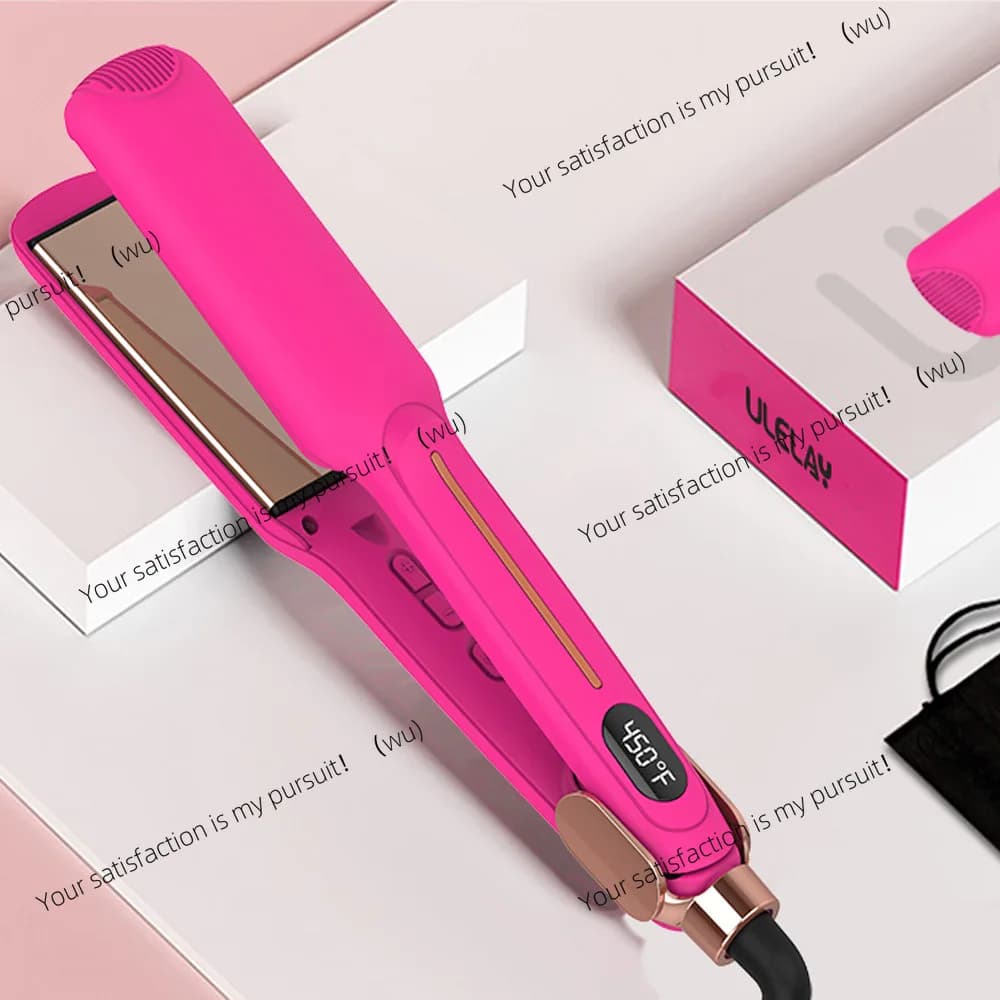 Hair plate with MCH heated LCD display, double purpose straight roll