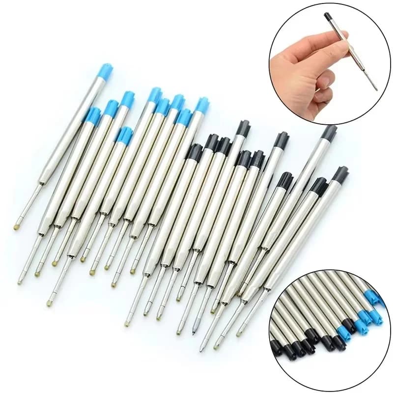 20pcs 1.0mm Ballpoint Pen Refills For Parker Pens Replaceable Medium Point Blue Black Red Ink Rods For Office Writing Stationery