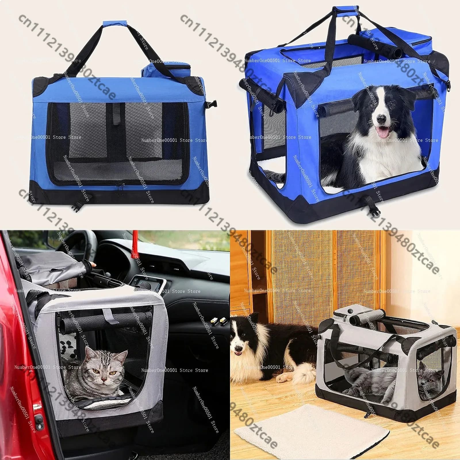 Foldable Pet Carrier Backpack, Portable Travel Dog Crate for Large Dogs, Hand Carry Outdoor Pet Bag