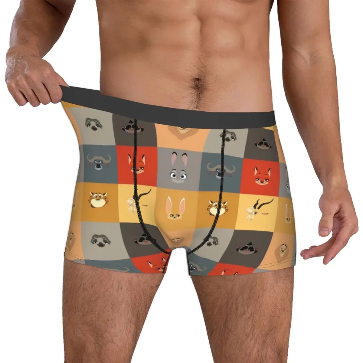 Boxer divertenti personalizzati Z-Zootopiaes, mutande da uomo elasticizzate Judy Nick, slip intimo