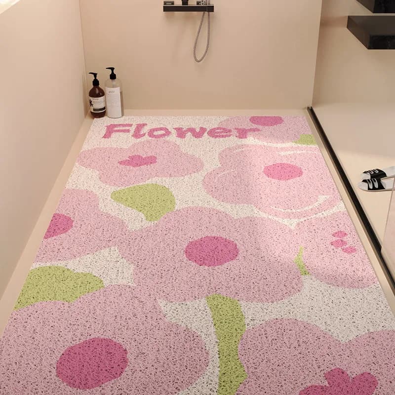 Tappetino Antiscivolo e Antigoccia per Bagno, con Anello di Drenaggio in Seta Traforata, per Doccia, Vasca dei Bambini, Pavimento del Bagno