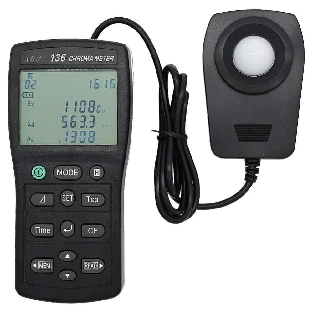 Tes-136 Chroma Meter: Misuratore di Luce, Luxmetro e Termometro per Colori