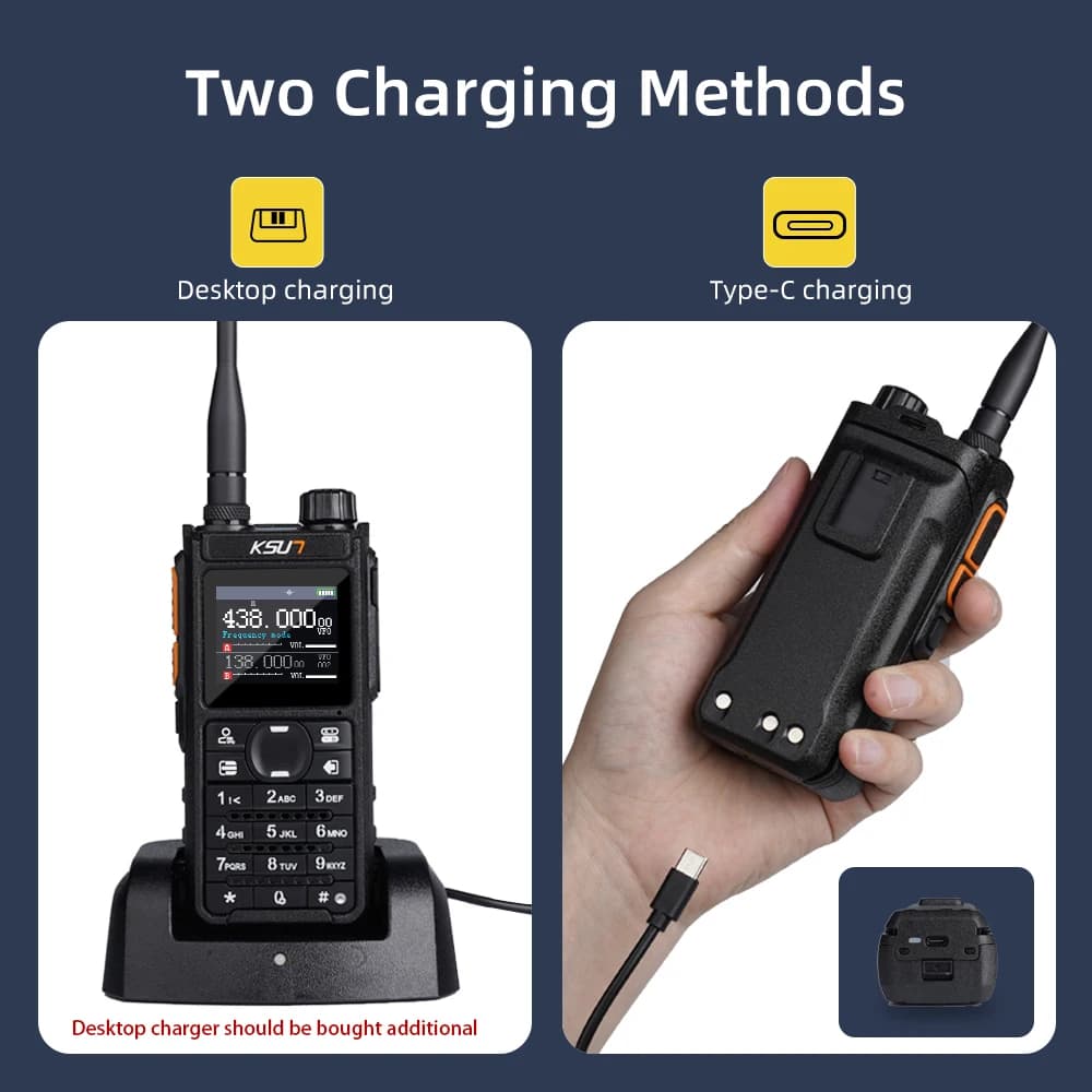 KSUN UV108D 5w Radio bidirezionale portatile dual band a lungo raggio Radio AM FM Walkie Talkie NOAA UHF VHF Ham Radio per caccia escursionismo