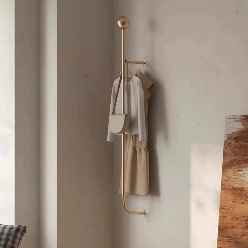 Appendiabiti da Parete in Stile Nordico, Stendibiancheria in Legno con Ganci, Salvaspazio per Corridoio e Camera da Letto