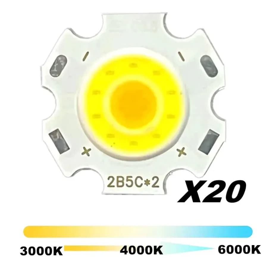 20 pz molto 3 W 5 W 7 W LED COB Sorgente Chip LED ad alta potenza COB Lato 11mm Lampadina Lampada Faretto Imbottiture luce da 3000 K A 6500 K