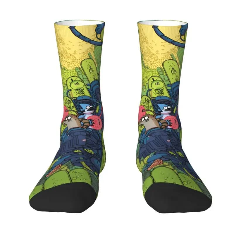 Custom Printed R-Regular Show Socks Kawaii for Women Men Elasticated Socks for Summer Autumn Winter Cute Anime Crew