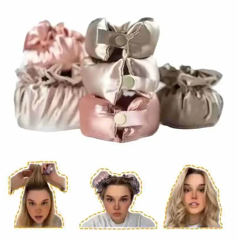 Bigodino for hair without heat Hair Rollers Silk Satin Auction Wave No heat Hair curls Soft for sleeping Bands Night curls curling