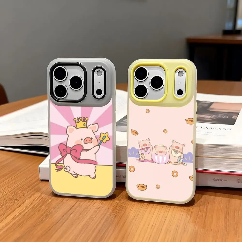 LuLu phone case The Piggy transparent in jelly for iPhone 17/16/15/14/13/12, soft in TPU, anti-shock, anti-ying, ultralight