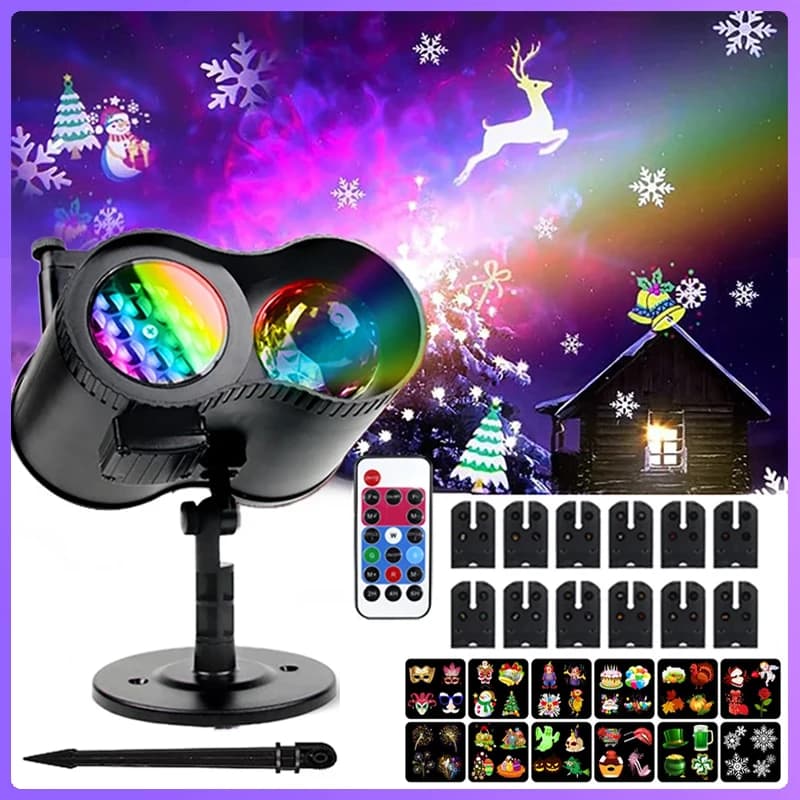 2024 Nuova mini lampada a LED Luci per feste 15W Illuminazione scenica Vacanza Proiettore natalizio per esterni Proiettore natalizio Lampade impermeabili