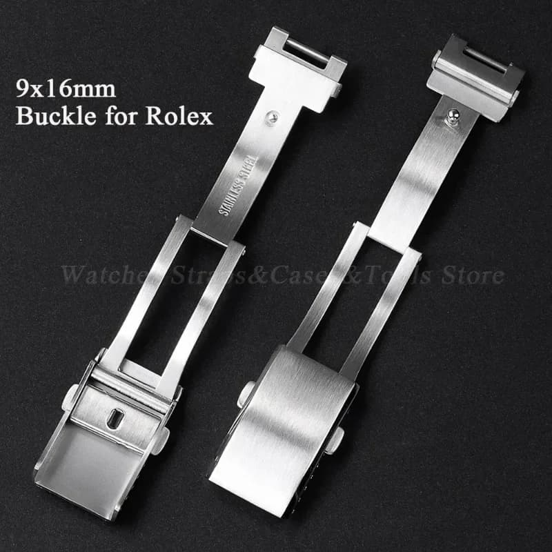 Rolex Solid Stainless Steel Buckle for Submariner Foldable Metal Closure 9x16mm For Men's Watch Button Daytona Luxury Deployment