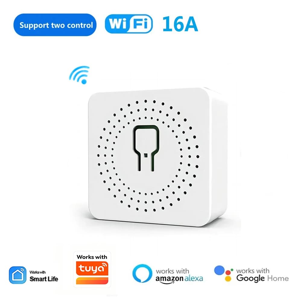 16A MINI Wifi Smart Switch Switch 2WAY Switch Control Timer Wireless Switches Intelligent Home Automation Works with Tuya Alexa Google Home