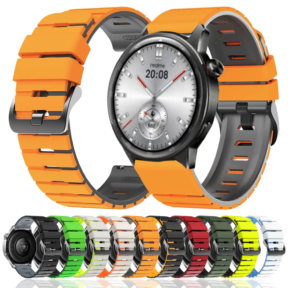 Cinturino sportivo in silicone da 22 mm per cinturino Realme Watch S2 per Realme Watch 3 2 S/3 2 S Pro Sostituisci il braccialetto traspirante