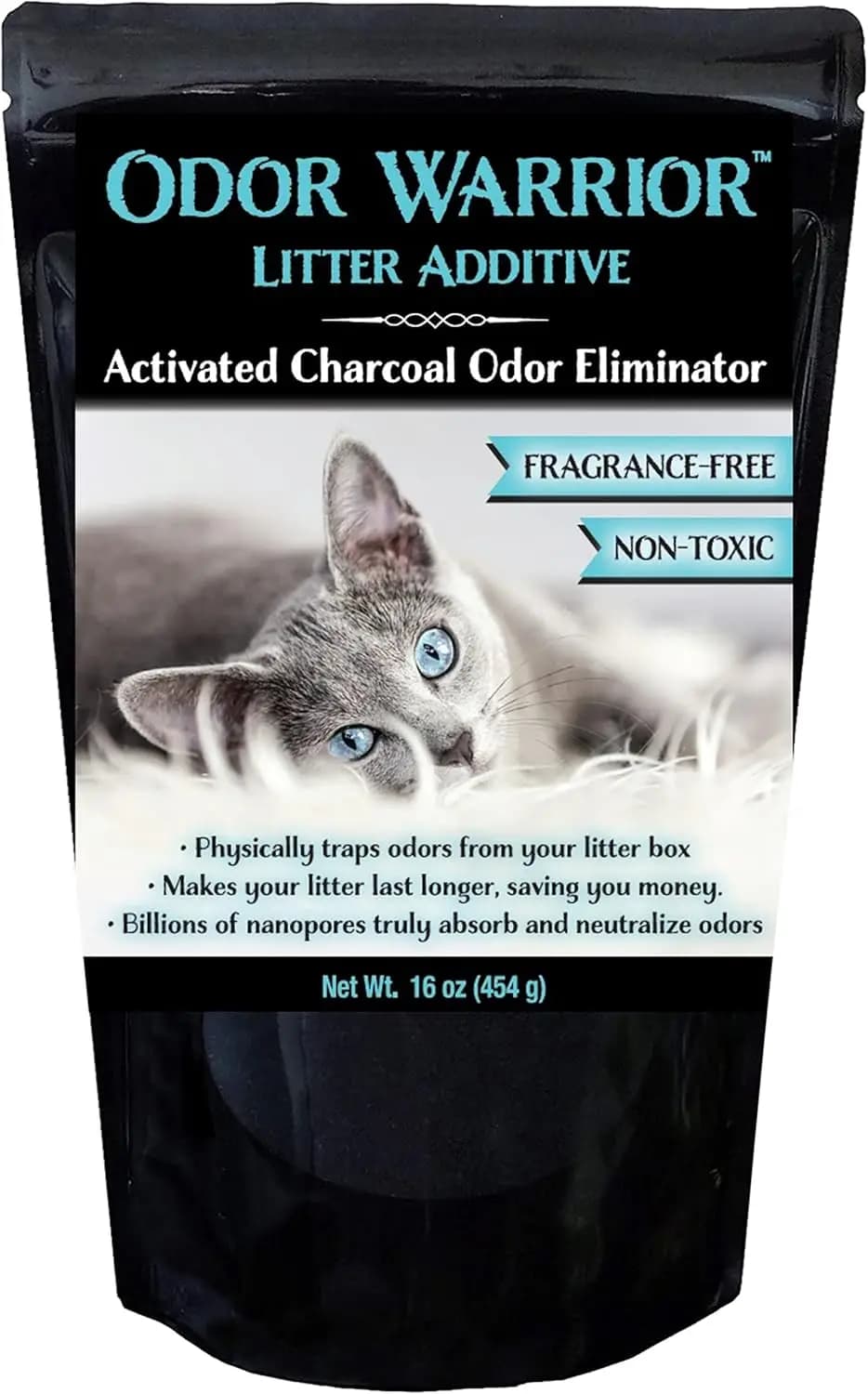 Deodorante per Lettiera per Gatti con Carbone Attivo - Controllo Odori, Senza Profumo, Prolunga la Durata della Lettiera