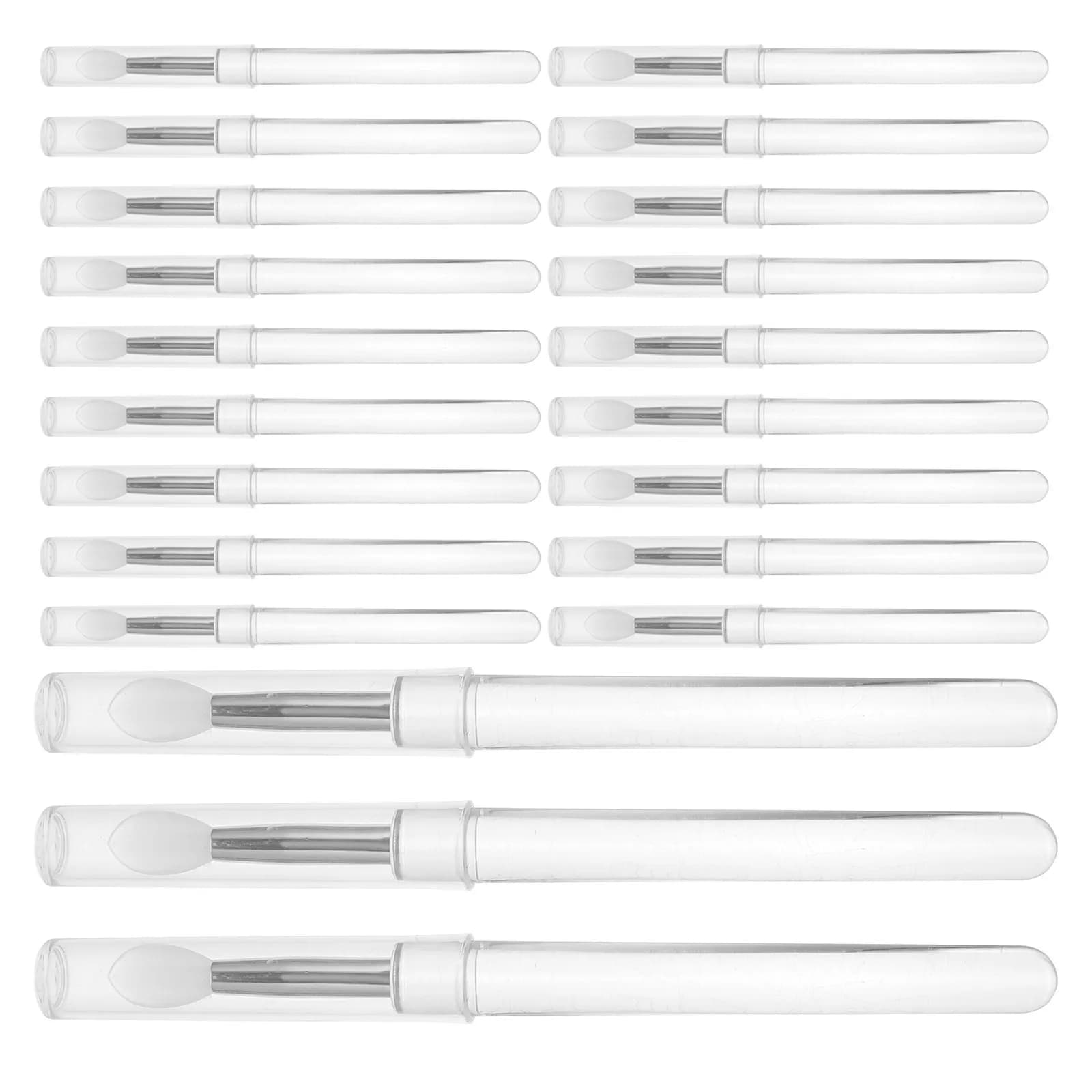 Set di pennelli per trucco in silicone da 30 pezzi, applicatori igienici multifunzionali con manico trasparente per ombretto, correttore, rossetto, crema