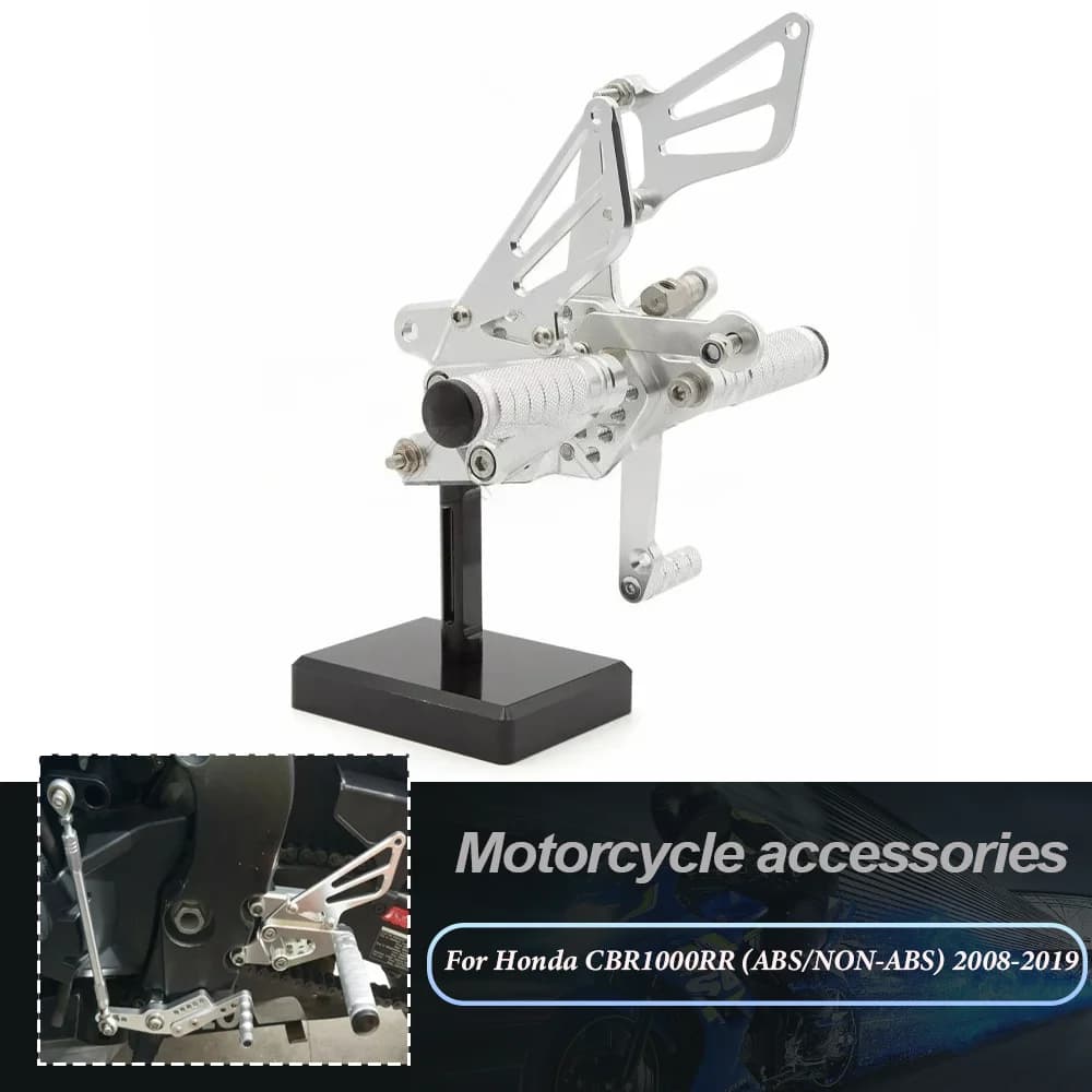 Pedane Regolabili CNC per Moto, Set Posteriore Poggiapiedi per Honda CBR 1000RR 1000 RR 1000-RR 2008-2016 2017 2018 2019