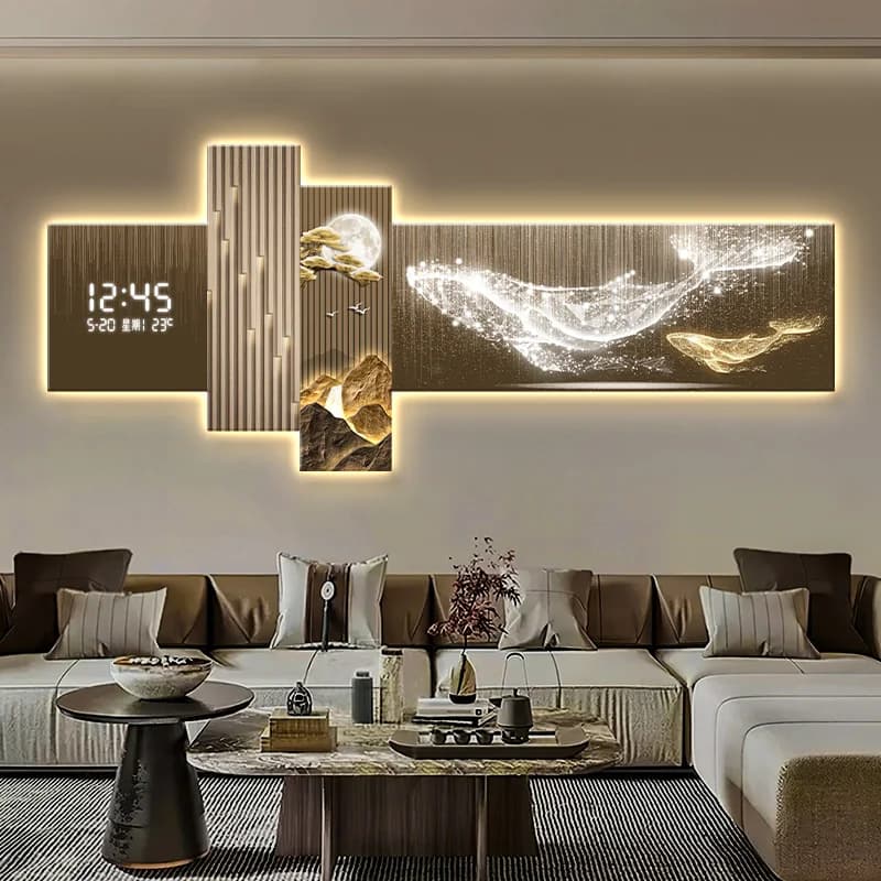 Hollow Shaped Electronic Wall Clock, Artistic Decoration for Living, New Creative Watch with Light
