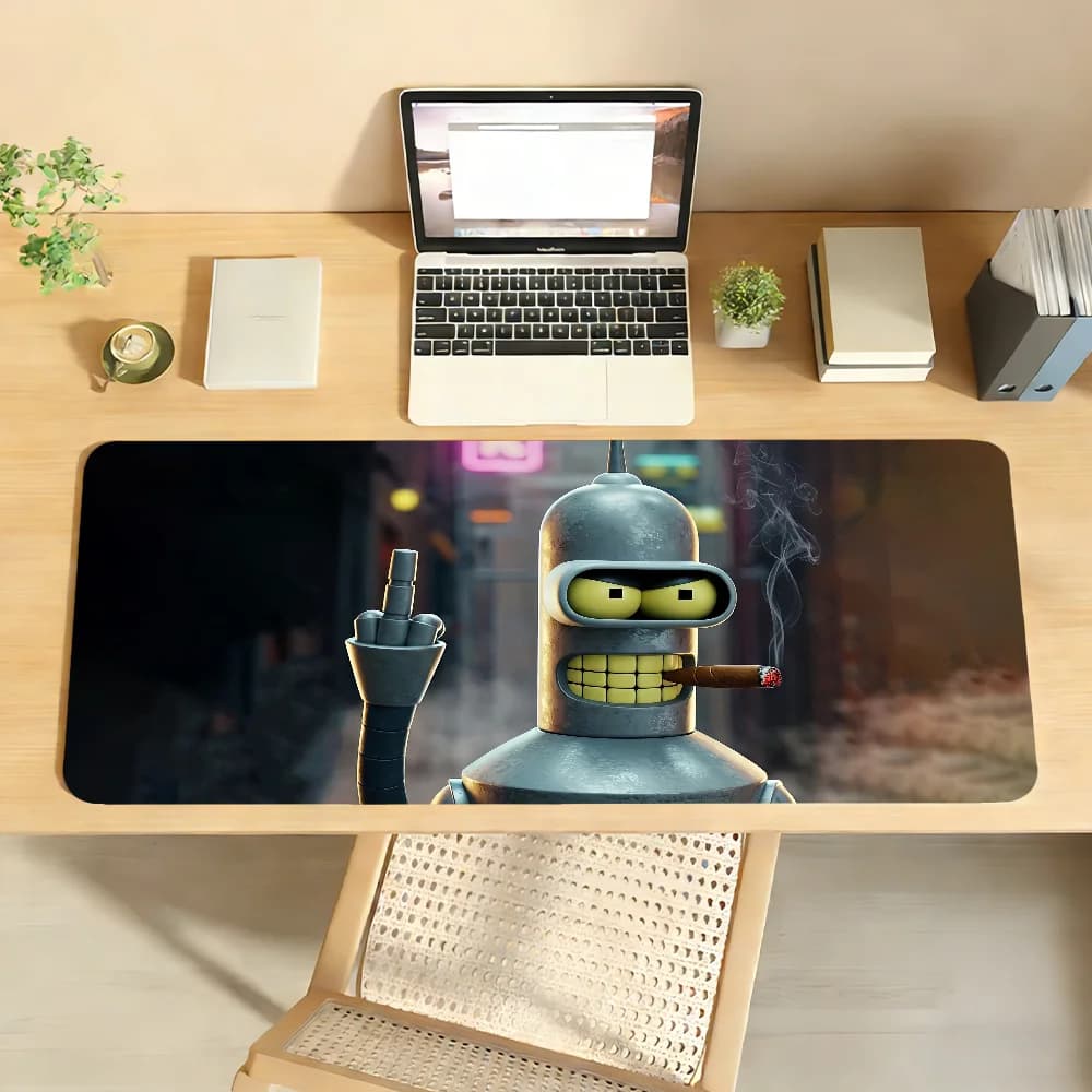 Tappetino per mouse Cartoon F-Futurama-S, antiscivolo, con bordo bloccabile, per PC, laptop, accessori per ufficio, tastiera in gomma, grande, per giochi
