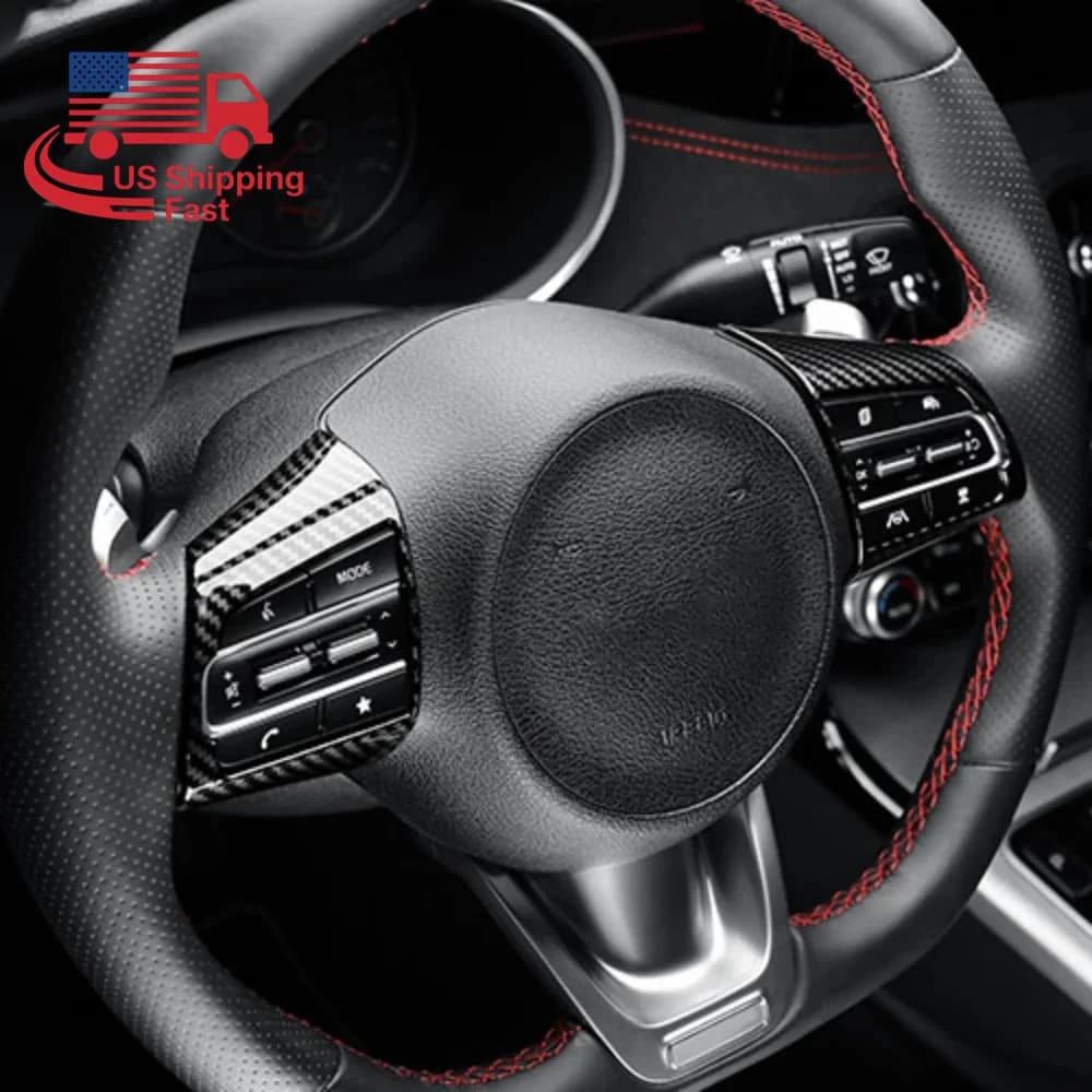 For Kia Stinger 2018-2023, Carbon Fiber Cover for Flying Buttons, Interior Accessories for Auto Flyers