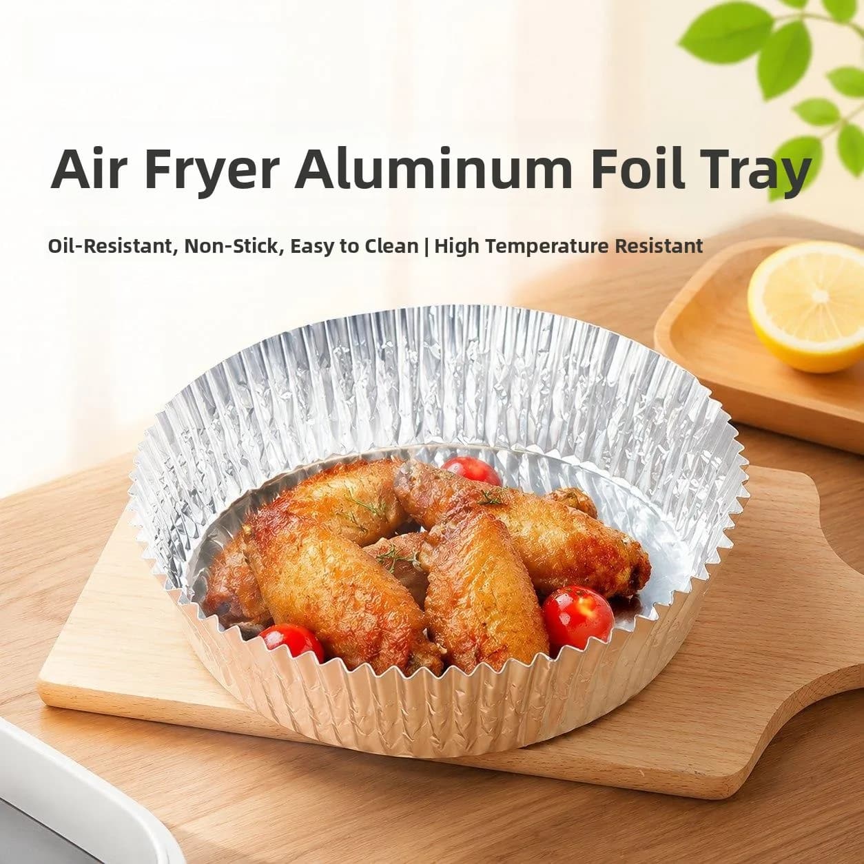 Food Grade Aluminum Foil Baking Tray Air Fryer Disposable Oven Paper High Temperature Resistant Cooking Utensils Kitchen Tools