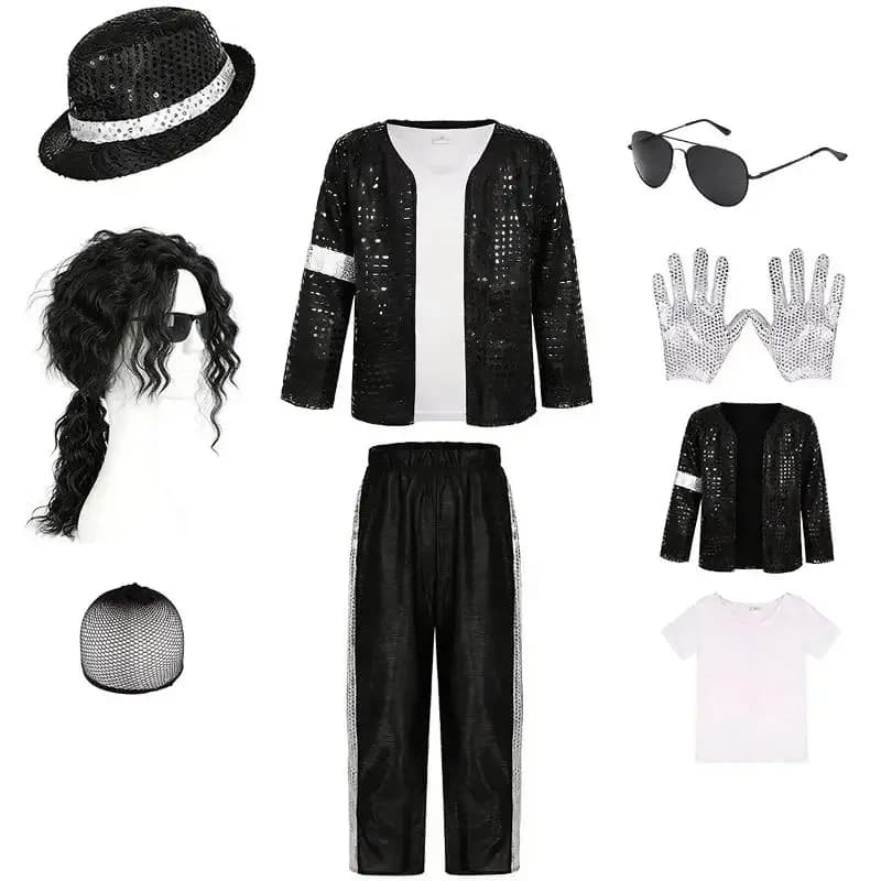 2026 Michael Jackson Cosplay Costume Halloween Cosplay Birthday Party Dance Performance Costume Pop Star Boys Girls Outfits